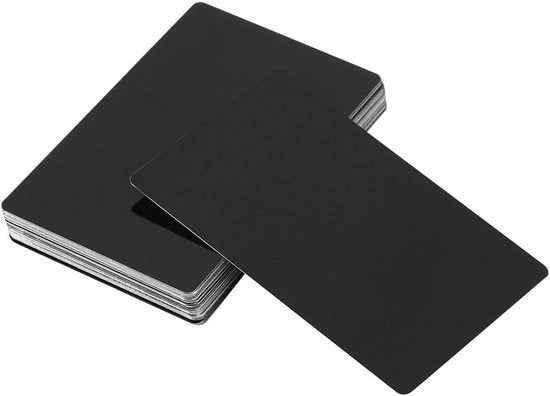 50 pezzi di targhette laser per visite con impronta metallica, plancia in alluminio, piatto metallico gravi, lastre per ebanisteria in diverse colori (nero)