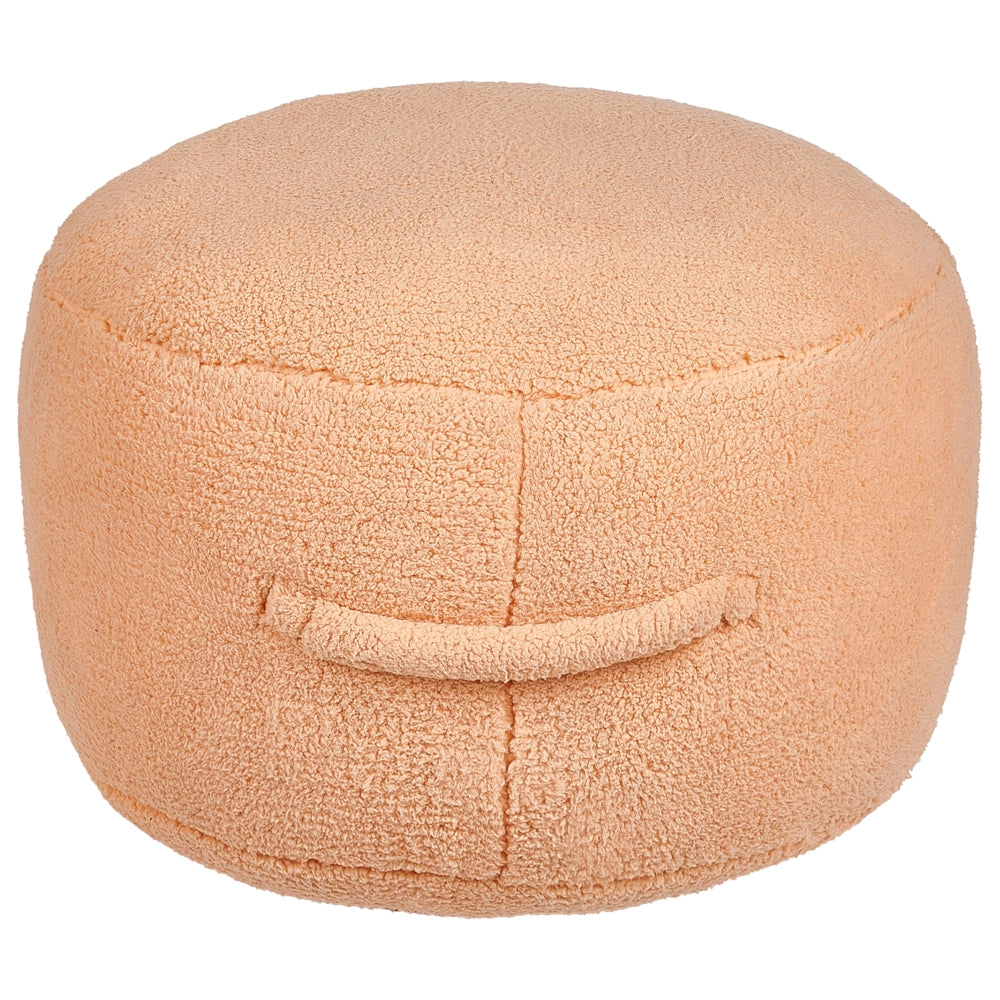 Pouf Cuscino Rotondo Poliestere Tinta Unita rosa pesca 50 x 50 x 30 cm elegante posto extra