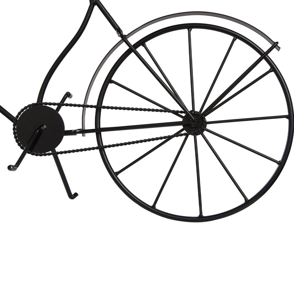 Orologio da tavolo in metallo nero 37 cm a forma di bicicletta in stile retrò moderno