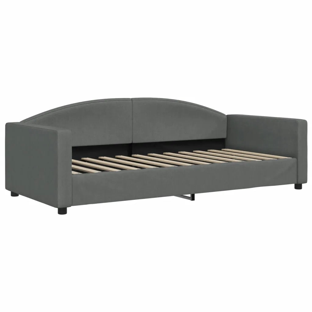 Divano Letto Estraibile Cassetti Grigio Scuro 90x190cm Tessuto 3197253