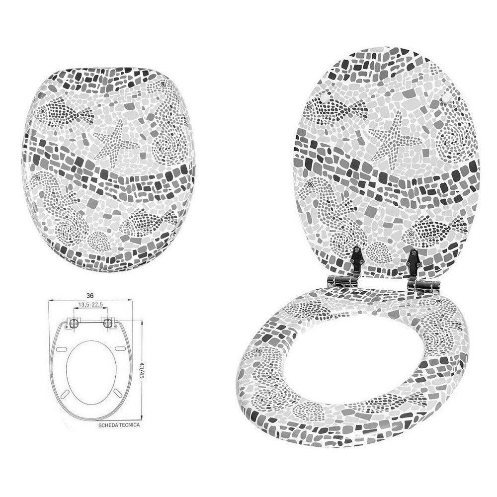 Trade Shop - Sedile Copriwater Universale Per Bagno Copri Wc Water In Legno Mdf 18" 529594 -        3,5