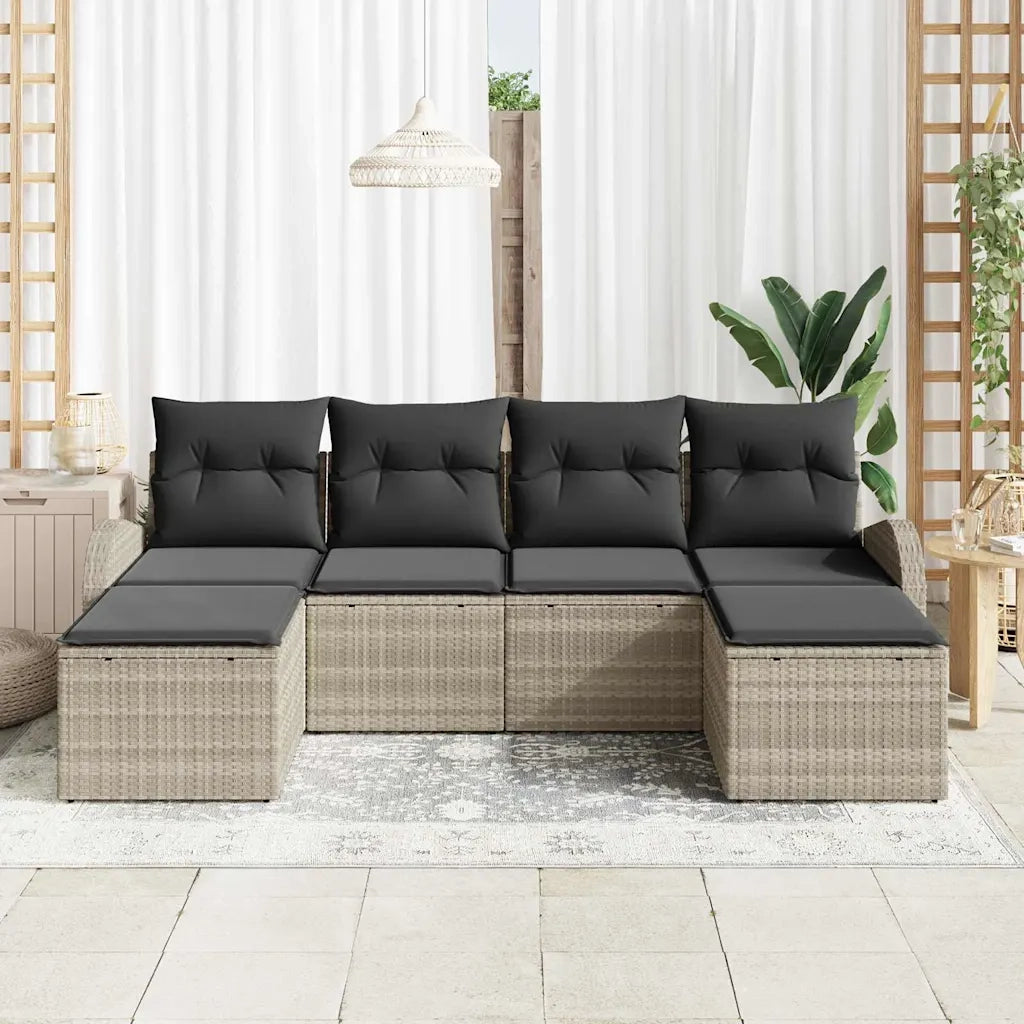 Set Divano da Giardino con cuscino 6 pcs Grigio chiaro 3346152