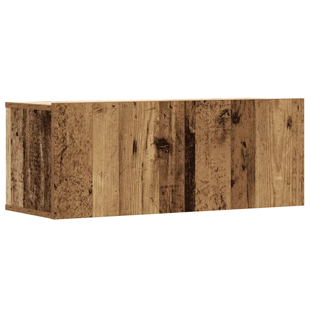 Set Mobile TV 2 pz Montato a Parete Legno Antico in Truciolato 3329005