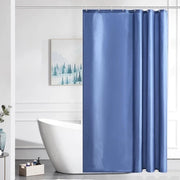 Douchegordijn in poliestere, impermeabile, resistente alla muffa e lavabile, per bagno, con fondo pesante e 8 ganci, blu, 120 x 200 cm
