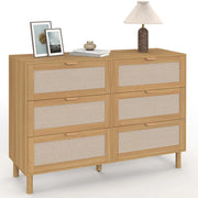 IDMarket - Contenitore ROBIN a 6 cassetti da 115 cm in legno e tessuto effetto lino