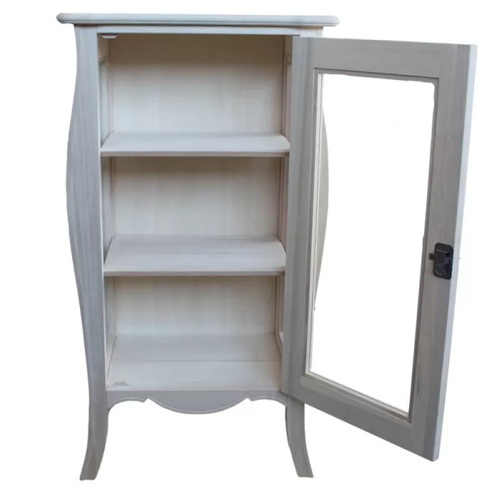 Vetrina classica 1 porta in legno grezzo l.71 p.48 h.134 (3096) - Mobili 2G
