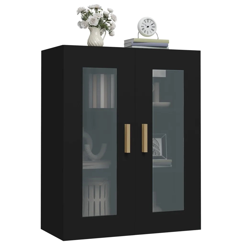 Armadietto Pensile a Parete Nero 69,5x34x90 cm 812277