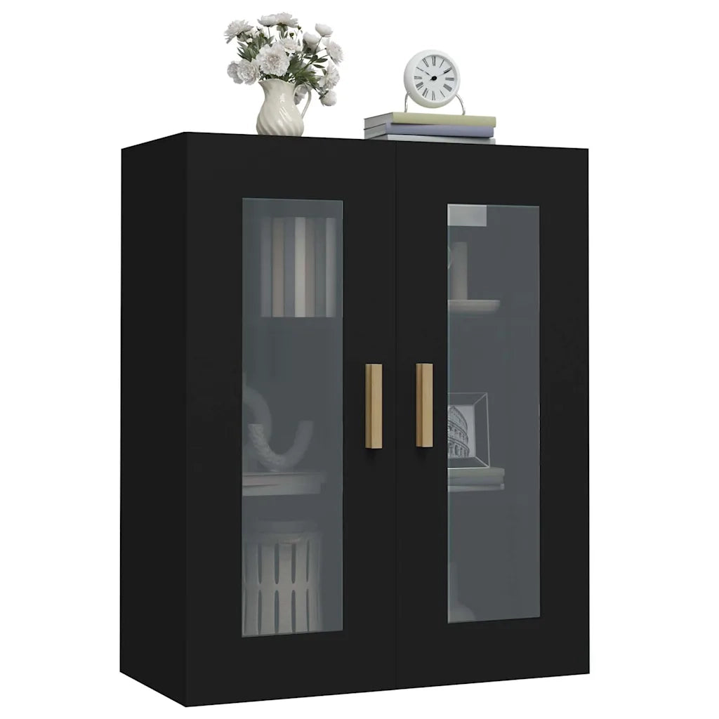 Armadietto Pensile a Parete Nero 69,5x34x90 cm 812277