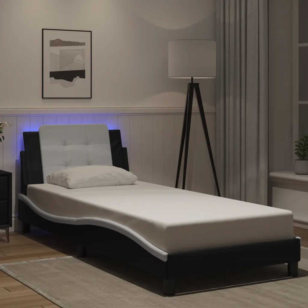 Giroletto con LED senza Materasso Zadar Nero e Bianco 80x200 cm 3214073