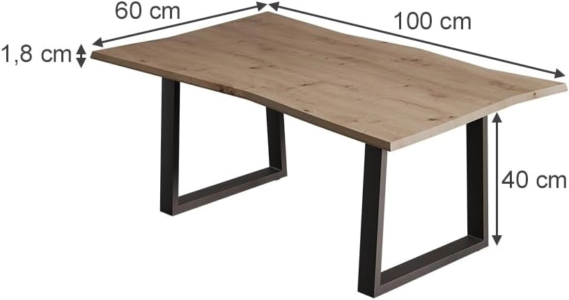 Tavolino da caffè Yan, Artigiano, 100 x 60 cm, adatto come superficie di appoggio e di lavoro