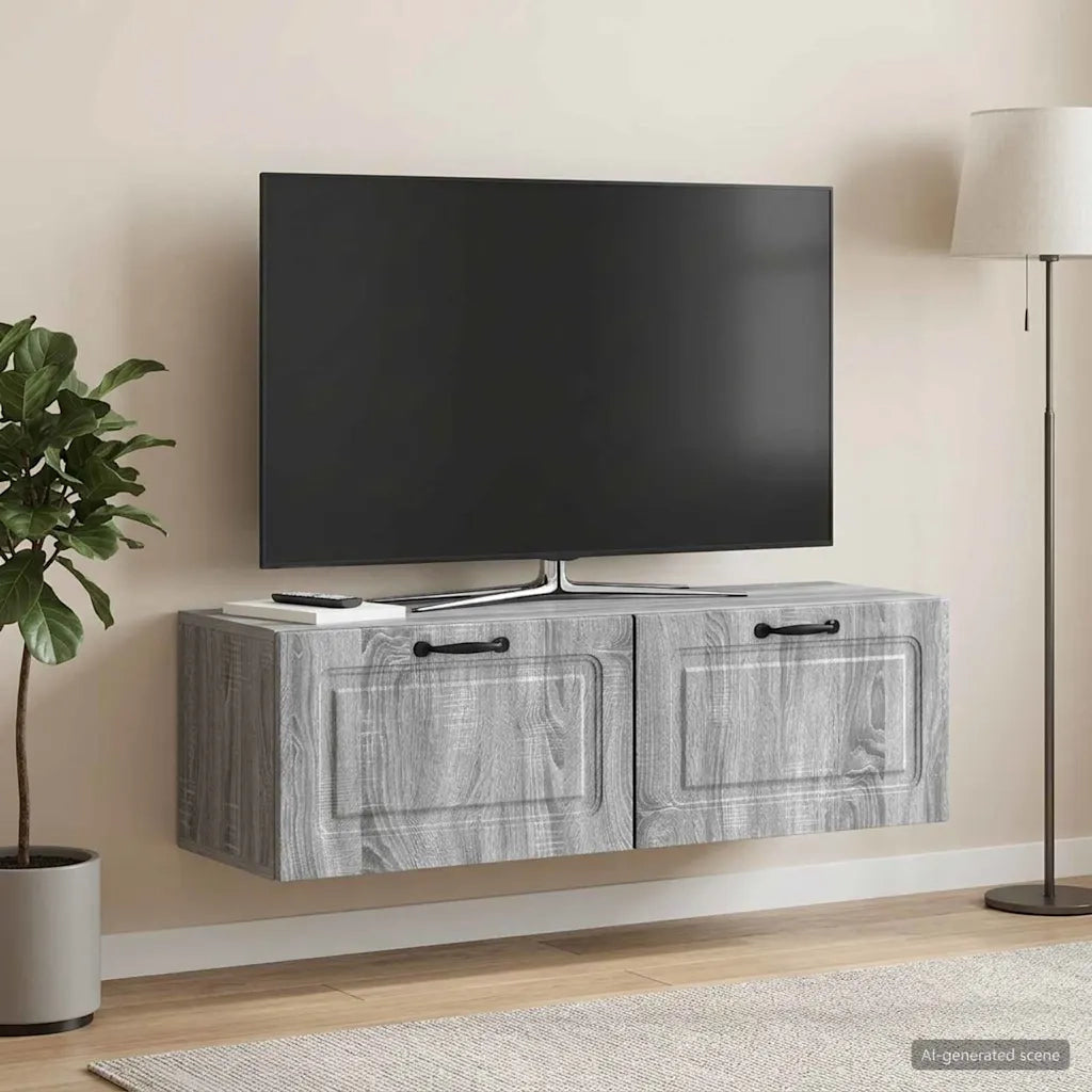 Mobile Porta TV da Muro Grigio Sonoma 98 x 31 x 30 cm 899411