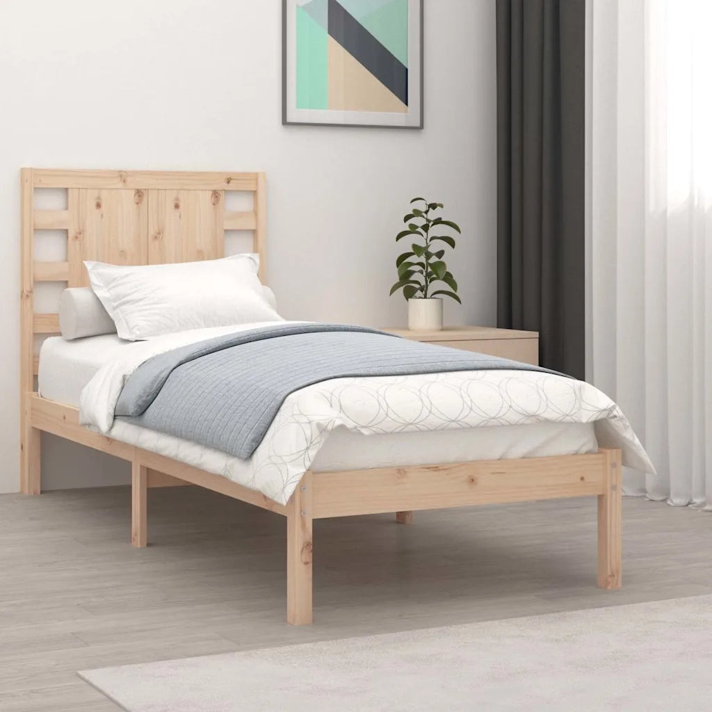 Letto singolo | Letto per adulti | Giroletto in Legno Massello 90x190 cm Single