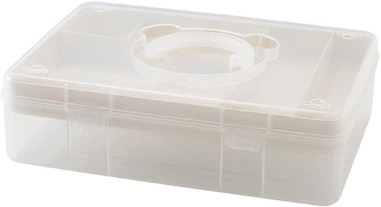 Cassetta di contenimento per matite trasparente a doppia faccia di grande capacità - Penne in plastica stile per scrivania, design a doppia faccia per la conservazione, colore crema