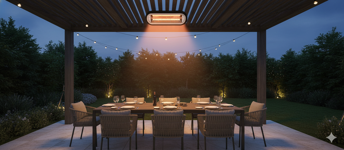 Stufa Elettrica ad infrarossi da Soffitto e da Parete 46x19x7,5 cm in Fibra di Carbonio  Altare Nero