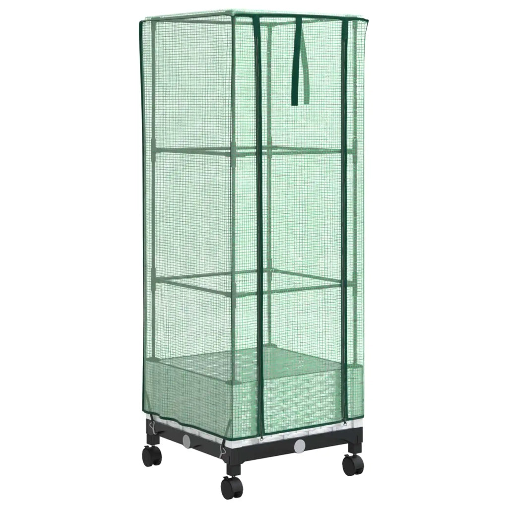 Vaso da Giardino con Copertura per Serra e Ruote Bianco PP 3422928