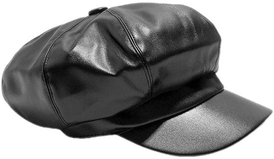 Cappello vintage 8 pannelli in pelle PU - Berretto unisex - Accessorio di moda - Design eterno