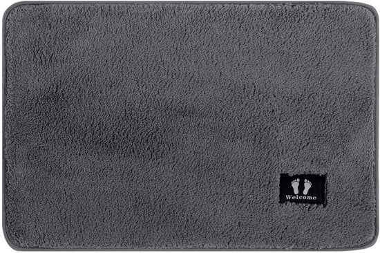 Pavimento Antiscivolo Assorbente Mat Mattonella Microfibra morbida Lavabile a Macchina Certificato Oeko-Tex 100 Dimensioni 40x60cm, Grigio
