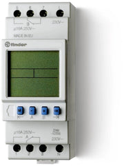 Regolatore di potenza per rail DIN 230 V/AC 2x contatto a commutazione 16 A 250 V/AC Programmazione settimanale