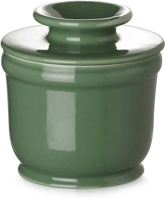 Ciotola per burro in porcellana con linea d'acqua - ciotola per burro francese per burro fresco - contenitore per burro con coperchio - accessorio da cucina
