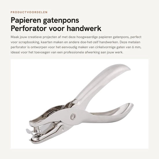Perforatrice metallica a gusci singoli 6 mm - Duurzame perforatrice da mano con impugnatura comoda