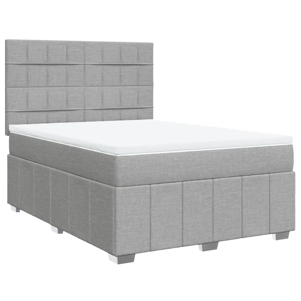 Giroletto a Molle con Materasso Grigio Chiaro 160x200cm Tessuto