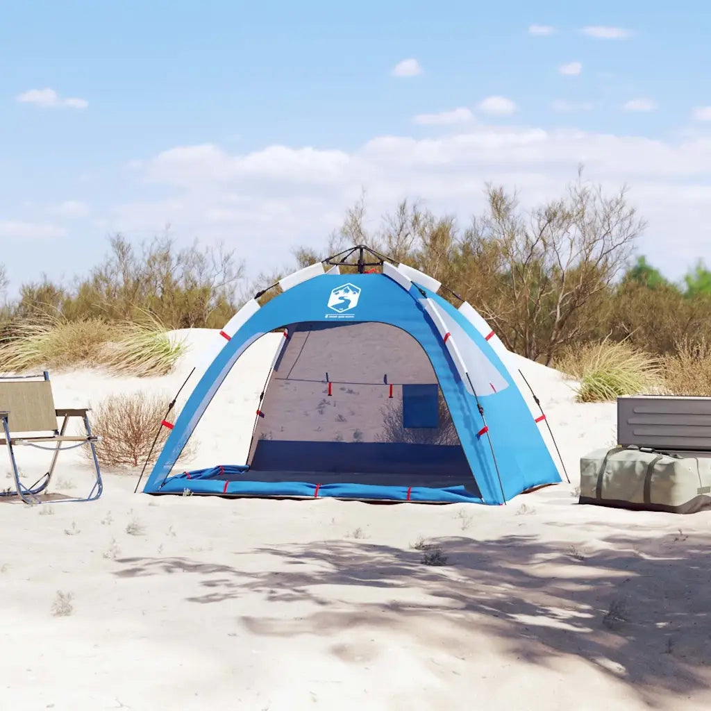 Tenda da Spiaggia 2 Persone-Tenda da campeggio Azzurro Rilascio Rapido Impermeabile 620113