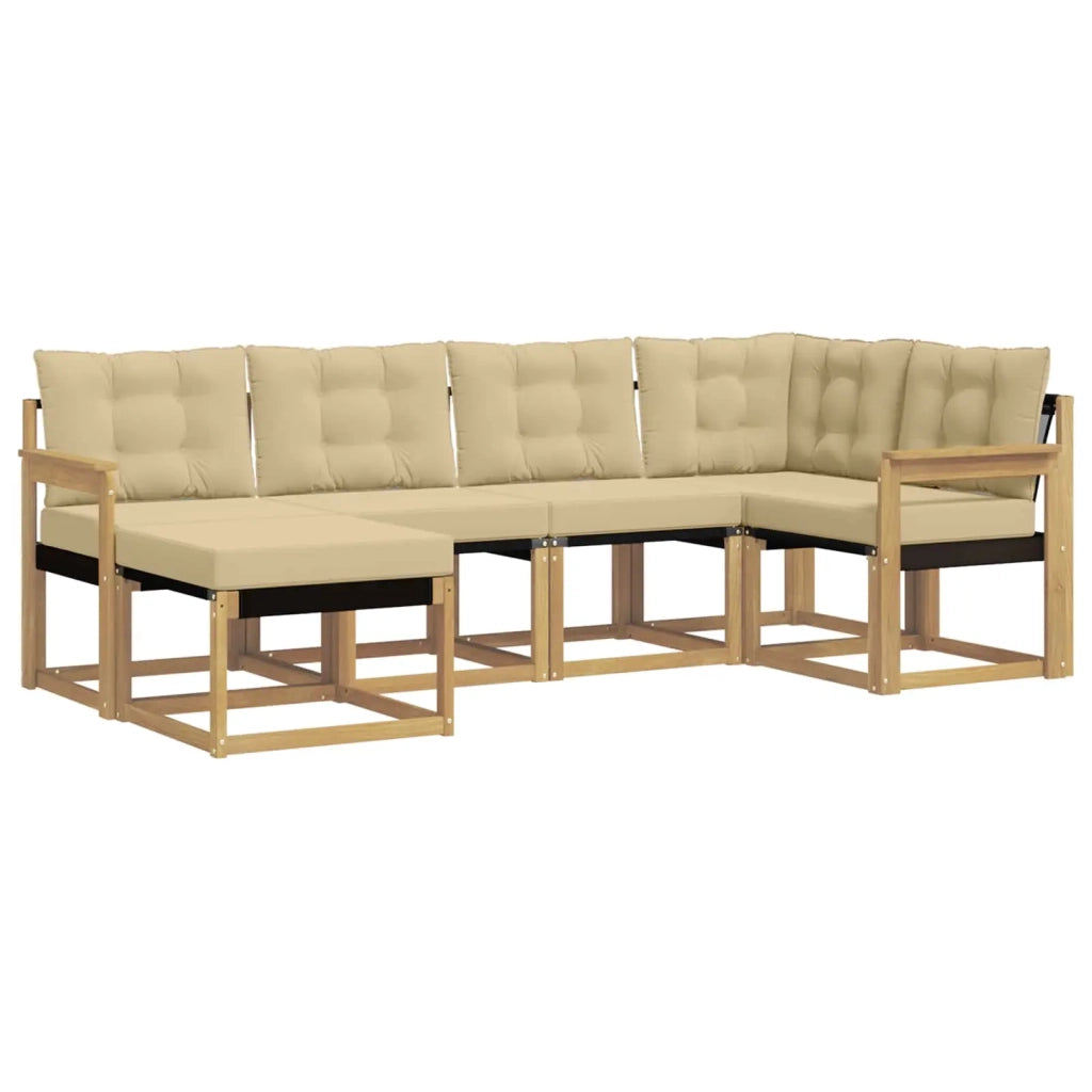 Set di divani da esterno 6 pz Bianco e Beige 3389639