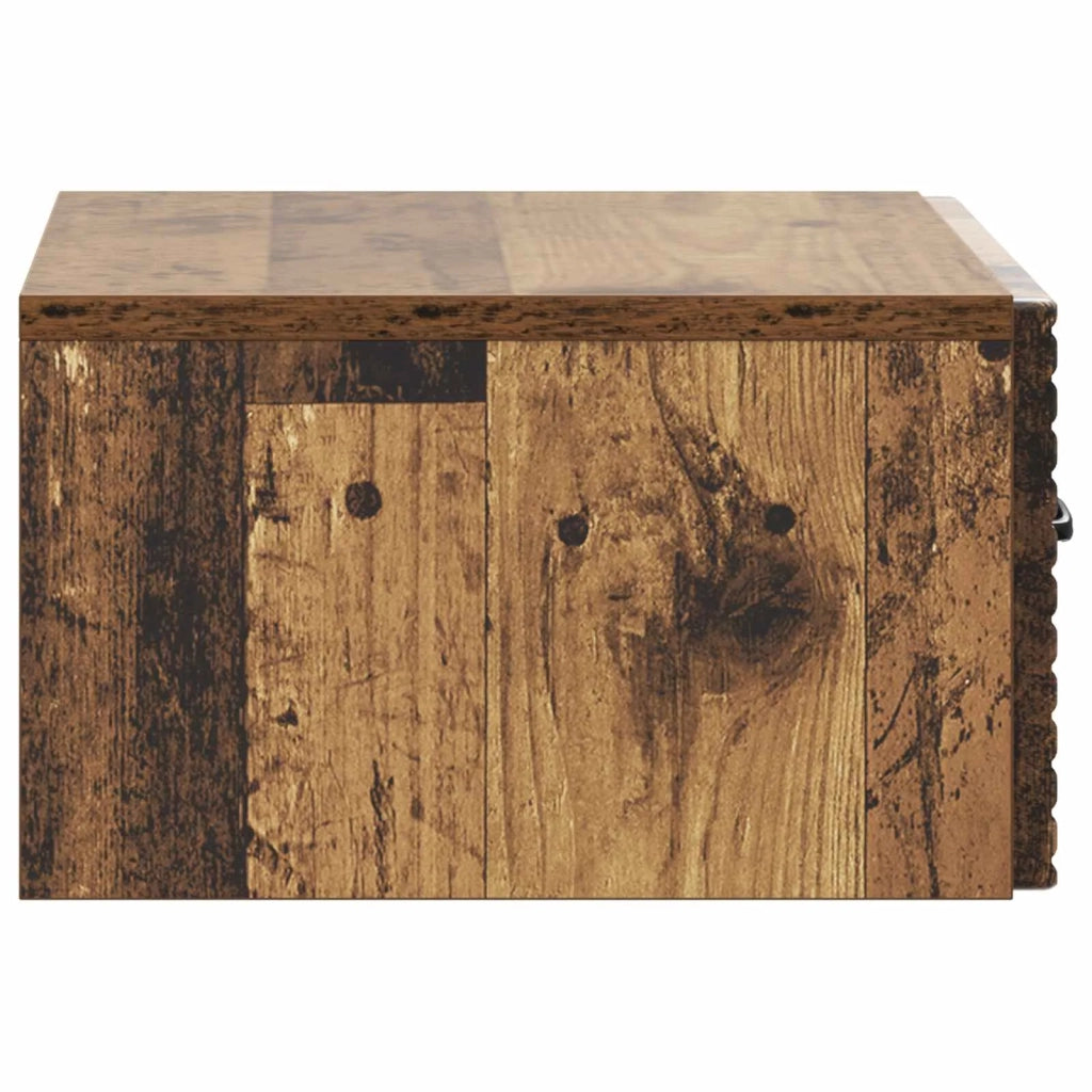 Mobiletto da notte a muro 2 pcs Legno antico 49 x 34,5 x 20 cm 898632