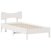 Letto singolo | Letto per adulti | Letto senza Materasso Bianco 90x190 cm in Legno Massello Pino