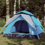 Tenda a Cupola da Campeggio 4 Persone Blu a Rilascio Rapido 4004182