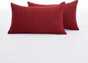Cuscino Copri Cuscino in Tela Lenzuolata Color Rosso Scuro 31x51 CM per la Sala da Pranzo con Tessuto Sovrappensiero