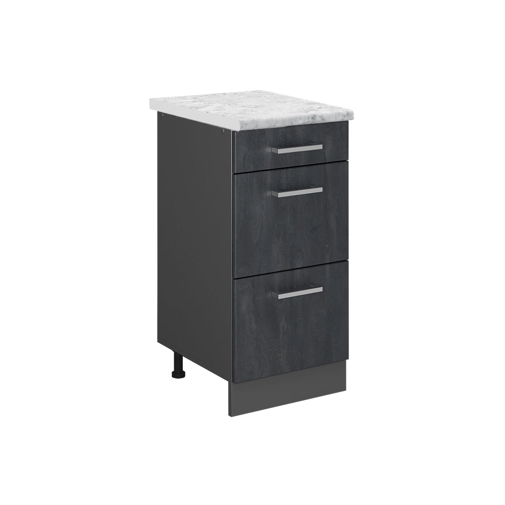Vicco Mobiletto base per cucina Calcestruzzo nero 40 cm PL Marmo