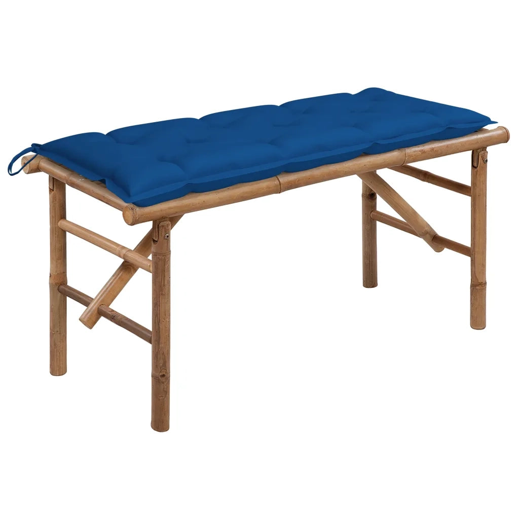 Panca da Giardino Pieghevole con Cuscino 118 cm in BambÃ¹ cod mxl 67003