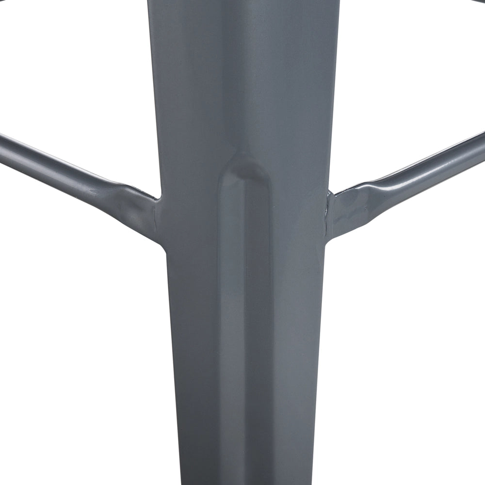 Set di 2 sgabelli da bar in Acciaio grigio altezza standard 60 cm dal design industriale