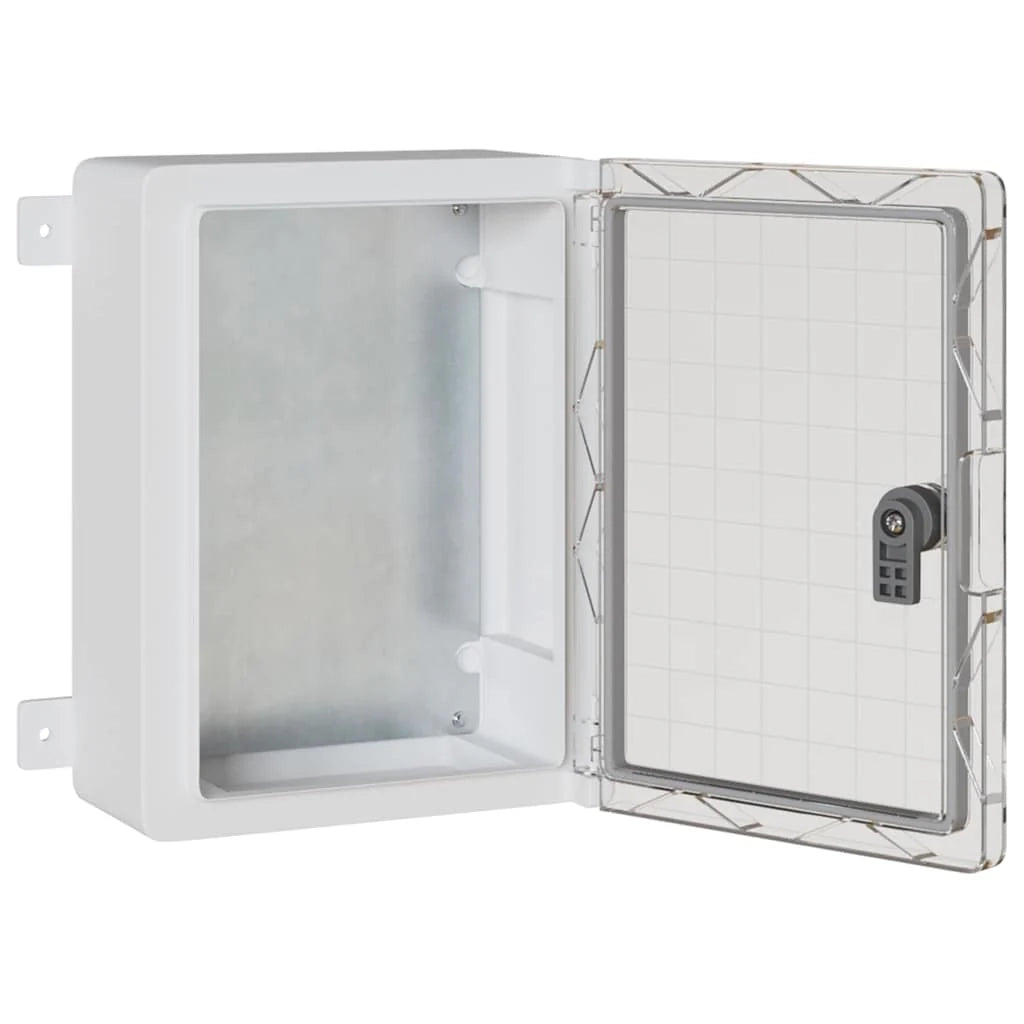Armadio elettrico moderno 25 x 15 x 35 cm ideale per lo stoccaggio interno ed esterno in plastica grigia 02_0058209