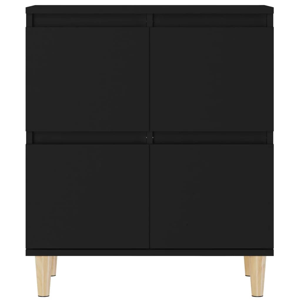 Buffet credenza cassettiera armadio mobile contenitore organizer per cucina soggiorno salotti set da 2 60 x 35 x 70 cm legno ingegnerizzato nero 02_0036922