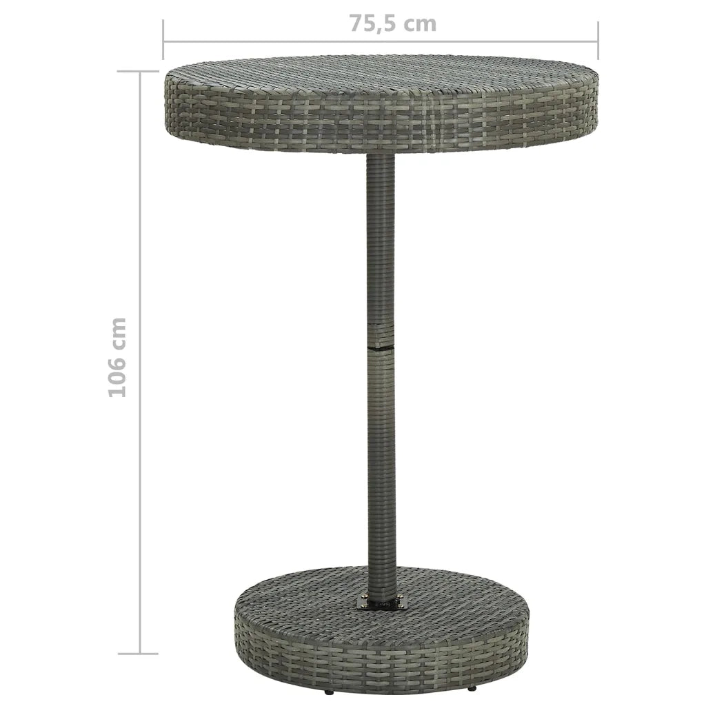 Set da Bar da Giardino 5 pz | Set Salotto da Giardino con Cuscini in Polyrattan Grigio