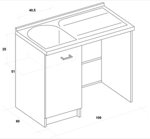 Lavatoio e Coprilavatrice 109x60x89cm Asse in Legno Montegrappa Marella Bianco Sinistro con Cesto