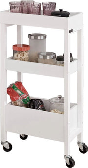 Scatola per Bagno 21cm - Scatola per Cucina - Scatola per Ripostiglio - Bianco MDF e Legno di Ciliegio - Multifunzione e Mobili - Montaggio Facile - 21cm x 83cm x 40cm
