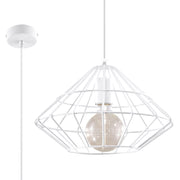 Lampada a sospensione LORENZO bianca metallo E27 Pure Lume