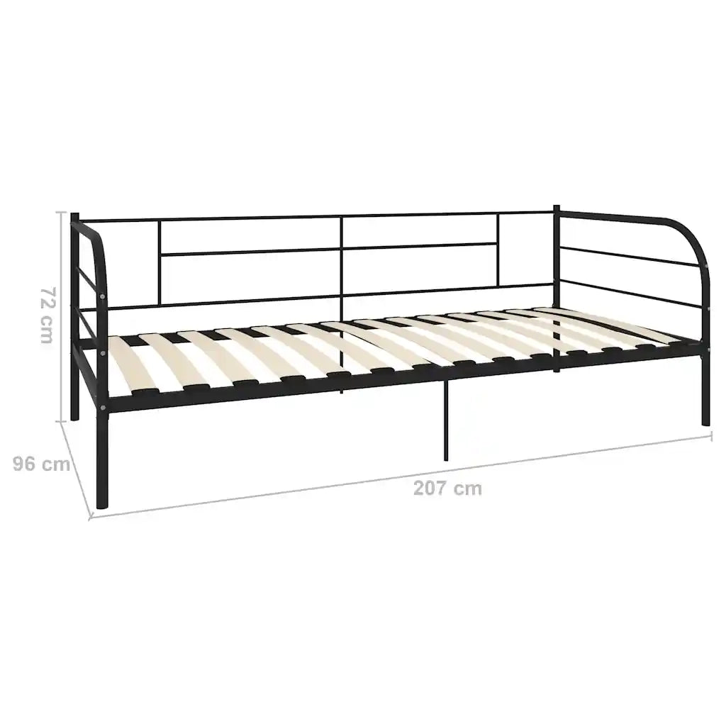 Telaio Divano Letto Nero in Metallo 90x200 cm