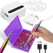 Penna per pittura di diamanti elettrica, penna per pittura di diamanti con pompaggio integrato, accessorio per pittura di diamanti per posizionare pietre AB (fino a Ø 0,5 cm) senza lavaggio.