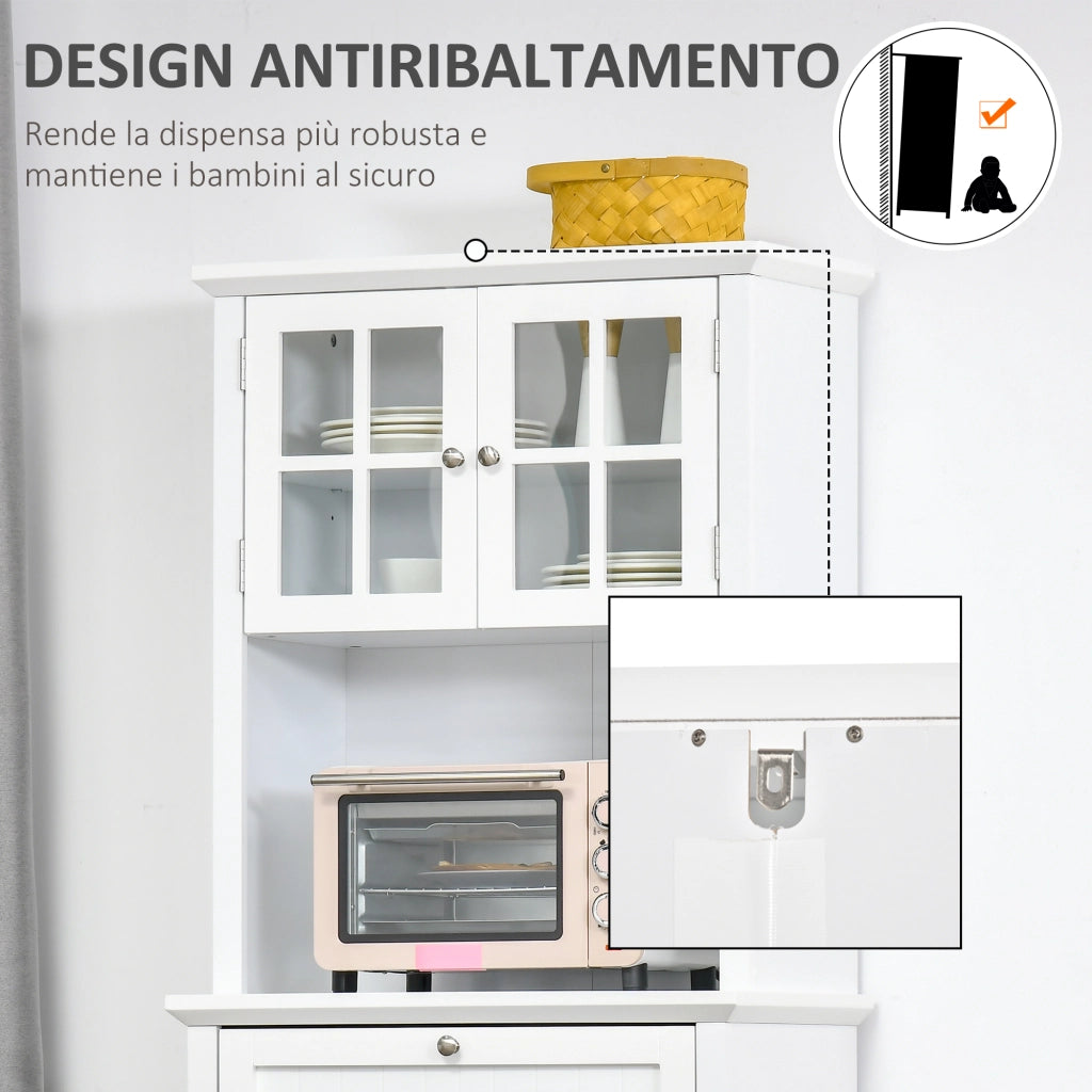 Armadio Dispensa ¨C zephmum ¨C Bianco, MDF, 68.6x40x164 cm