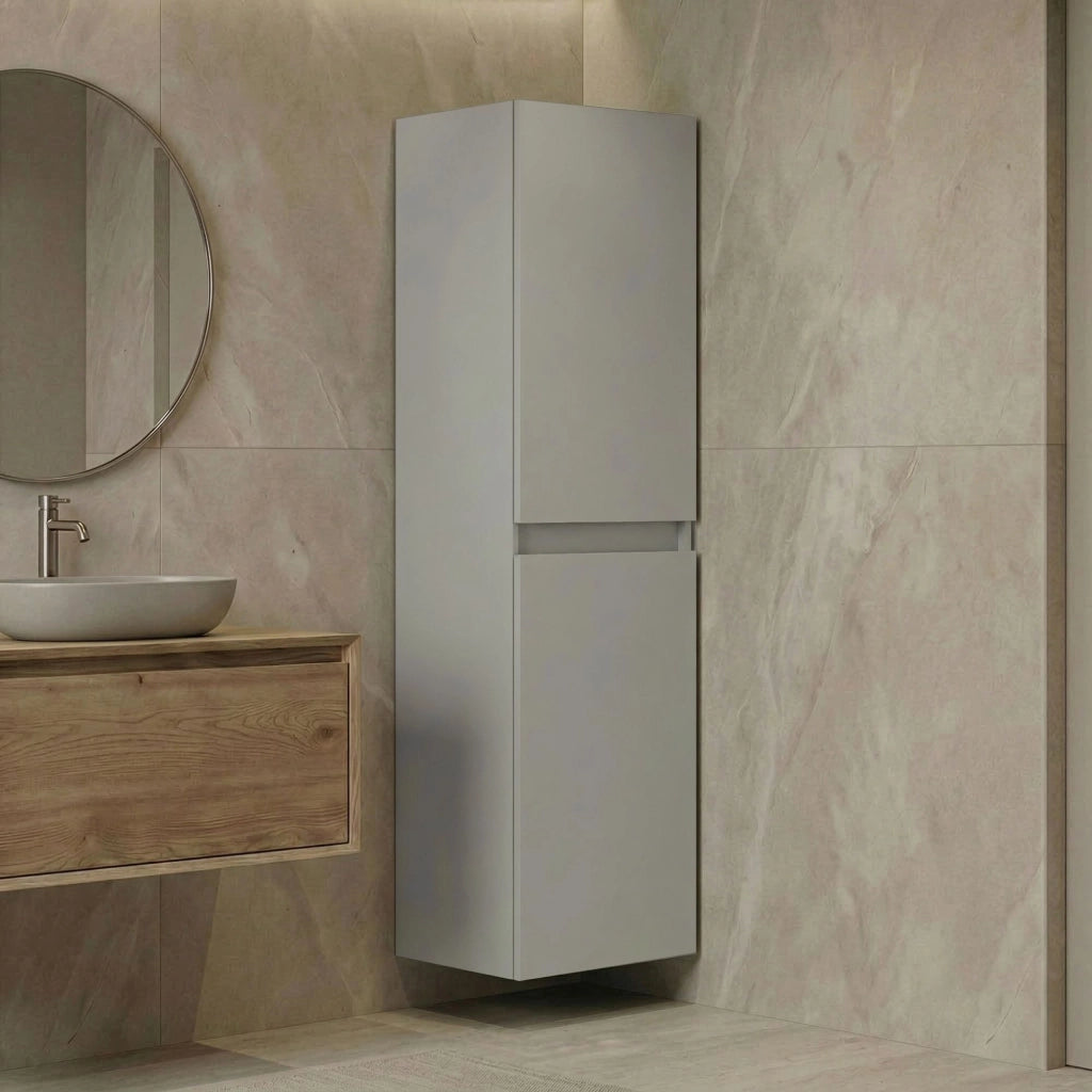 Mobile da bagno "Nest 40 v2" - 40 x 32 x 138 cm - Cashmere opaco