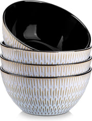 Set di 4 contenitori in ceramica, 860ml, resistenti a forno e microonde, contenitori per dessert, contenitori per cuscus, contenitori per cereali, contenitori in ceramica beige