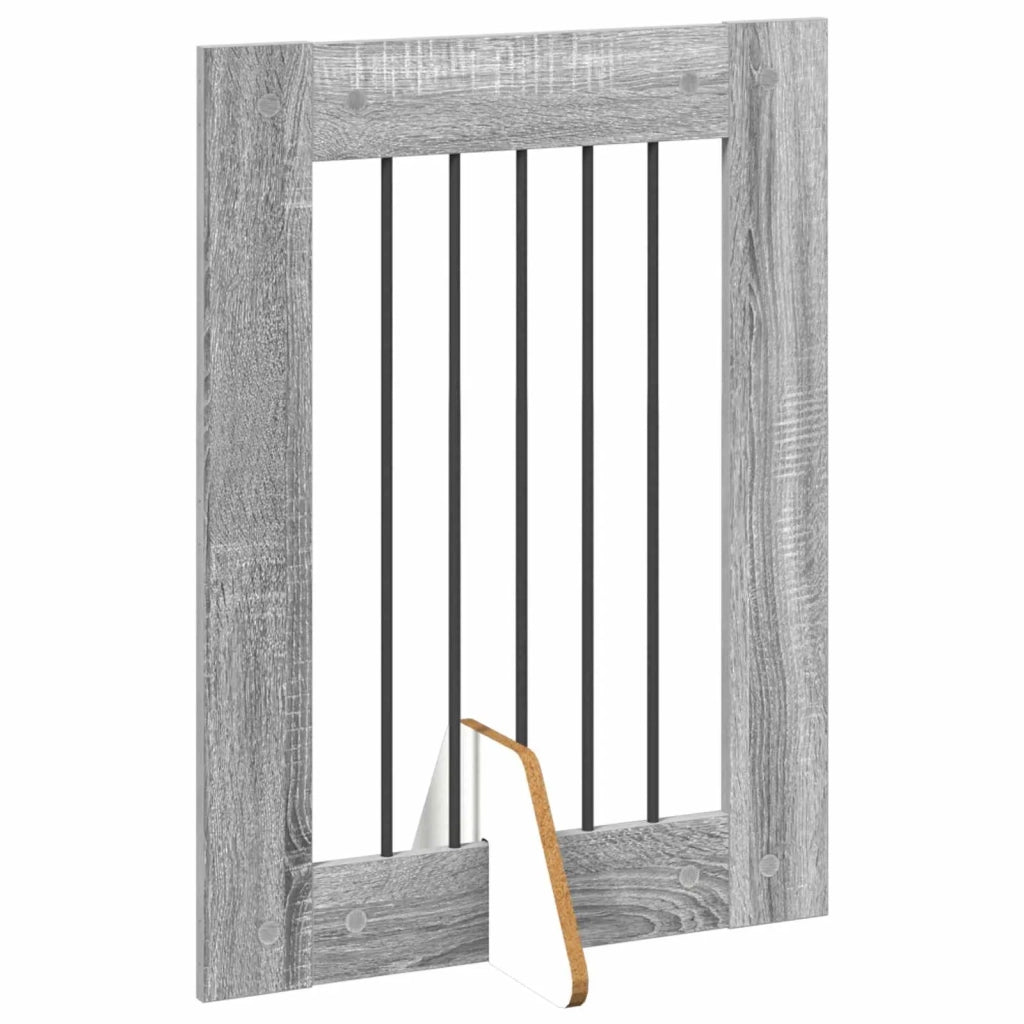 Cancello per cani con supporti 2 pcs Grigio Sonoma 60 x 80 cm 892094