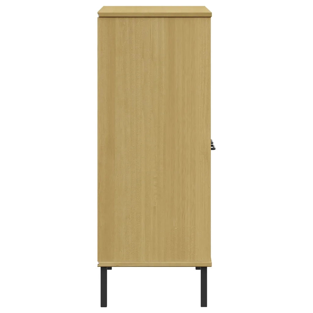 Libreria con Gambe-Scaffale per Libri-Mobile di Stoccaggio Metallo Marrone 90x35x90,5 cm Massello OSLO