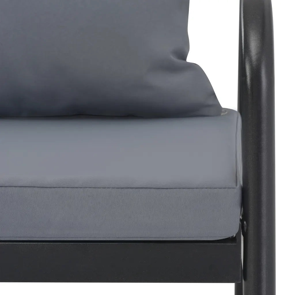 Divano da Giardino a 2 Posti con Cuscini Grigio in Alluminio cod mxl 73627