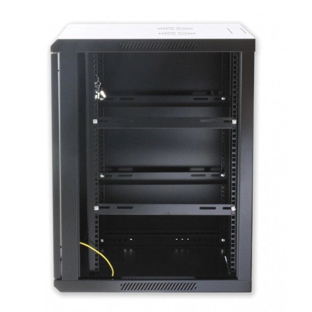 Armadio Rack 19'' a muro 15 unità sezione unica prof. 450mm Nero