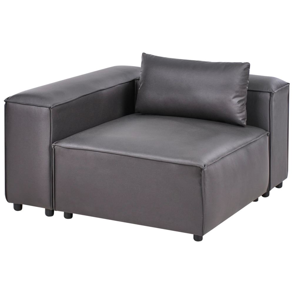 Divano angolare destro a 1 posto Modulo in ecopelle Nero stile moderno